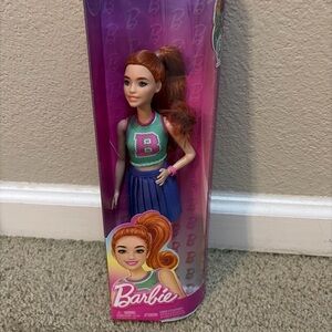 Barbie Fashionistas Barbie Doll #232 Red Hair & Jersey Top With Purple Skirt